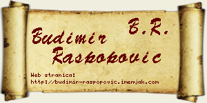 Budimir Raspopović vizit kartica